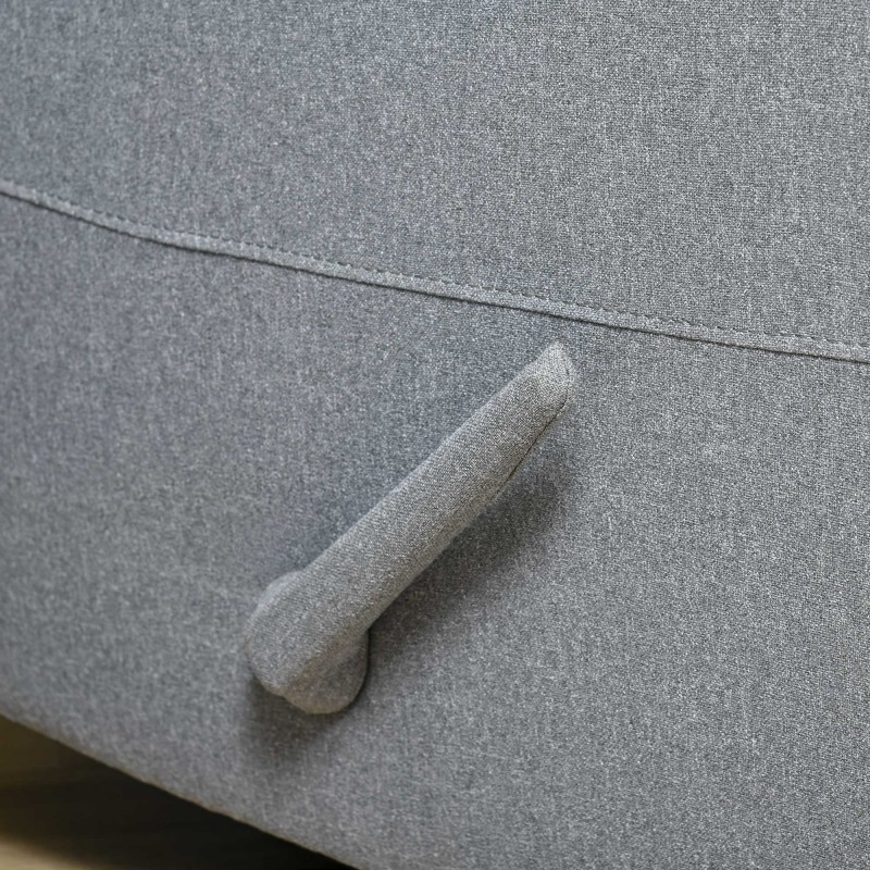 Lepotuoli TV-nojatuoli säädettävällä selkänojalla ja jalkatuella, polyesterikangas, vaaleanharmaa