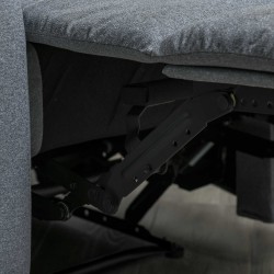 Lepotuoli TV-nojatuoli säädettävällä selkänojalla ja jalkatuella, polyesterikangas, vaaleanharmaa