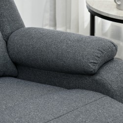 Lepotuoli säädettävällä selkänojalla ja jalkatuella, teräsrunko, 90 x 96 x 98 cm, tummanharmaa