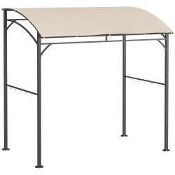Grillikatos ulkogrillille teräsrunko ja tulenkestävä polyesterikatto 215 x 150 x 182 220 cm beige musta