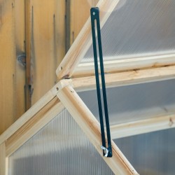 Minikasvihuone taimikasvatukseen, puu ja polykarbonaatti, 90 x 52 x 49,5 cm, luonnonpuu