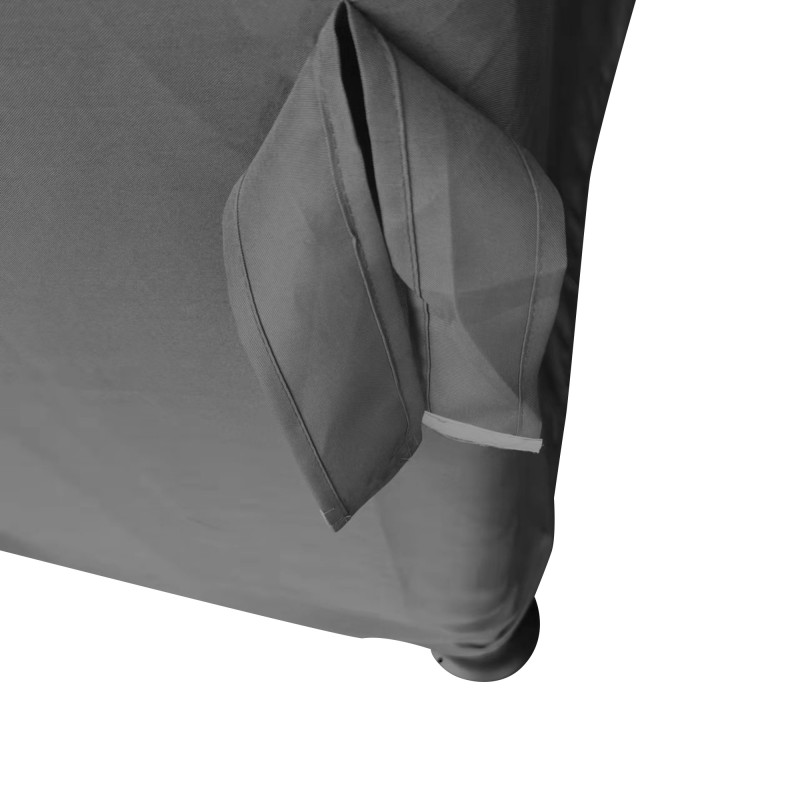 Puutarhapaviljonki 3 x 3 m, alumiini/metalli, kaksikerroksinen katto, sivuverhot ja hyttysverkot, tummanharmaa