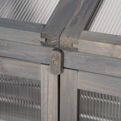 Pieni puinen kasvihuone 3 hyllyllä 70 x 50 x 120 cm harmaa