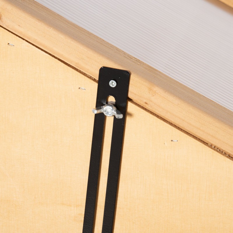 Puinen mini-kasvihuone 3 hyllyllä, kuusipuu ja polykarbonaatti, 70 x 50 x 120 cm, ruskea