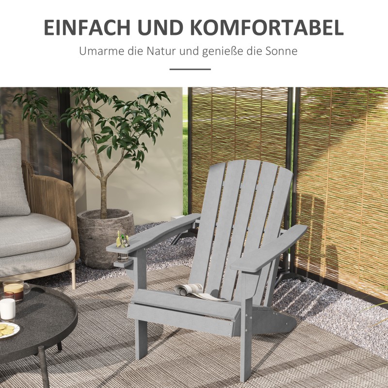 Puutarhatuoli ulkokäyttöön HDPE 75 x 87 x 90 cm harmaa