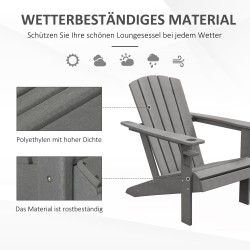 Puutarhatuoli ulkokäyttöön HDPE 75 x 87 x 90 cm harmaa