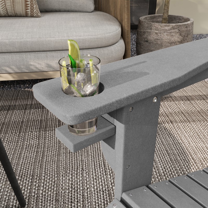 Puutarhatuoli ulkokäyttöön HDPE 75 x 87 x 90 cm harmaa