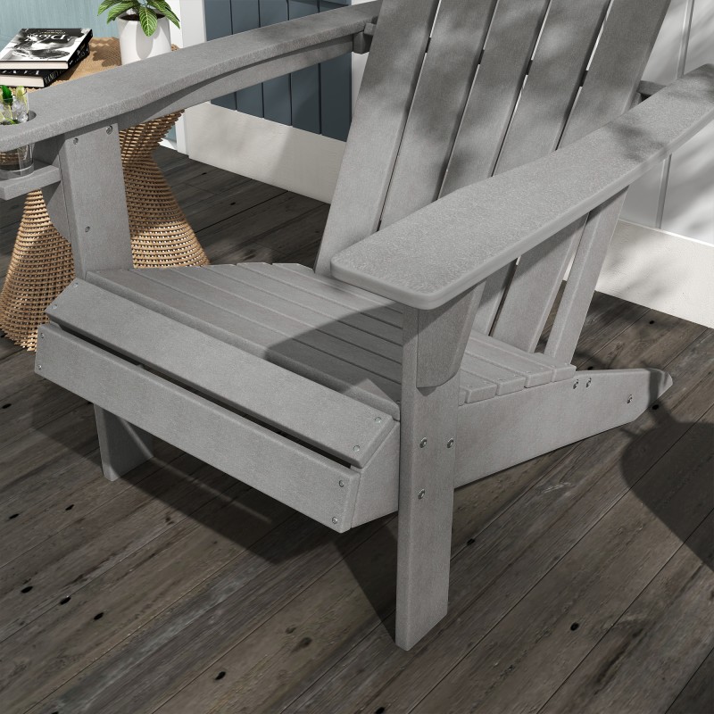 Puutarhatuoli ulkokäyttöön HDPE 75 x 87 x 90 cm harmaa