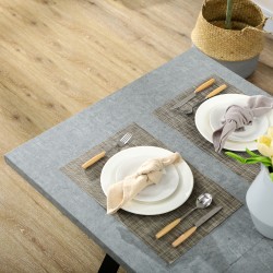 Ruokapöytä 4–6 hengelle MDF-kivikuosi ja teräsjalat 140 x 80 x 76 cm harmaa/musta