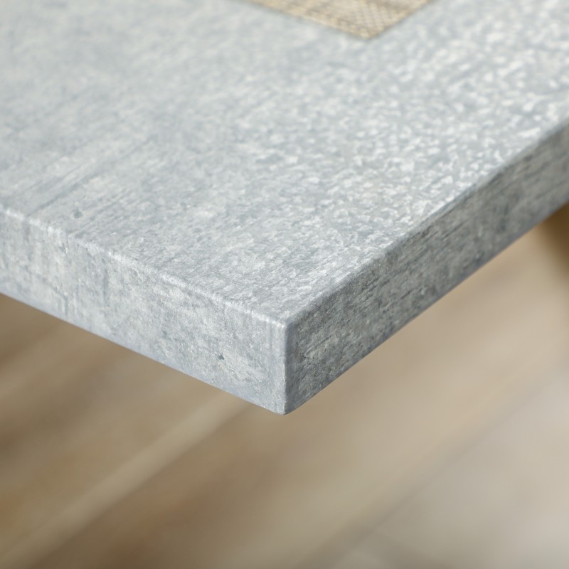 Ruokapöytä 4–6 hengelle MDF-kivikuosi ja teräsjalat 140 x 80 x 76 cm harmaa/musta