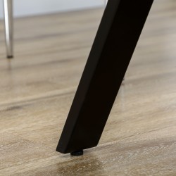 Ruokapöytä 4–6 hengelle MDF-kivikuosi ja teräsjalat 140 x 80 x 76 cm harmaa/musta