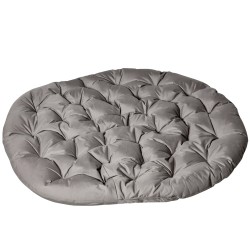 Parveke- ja puutarhatuoli papasanssa ovaali teräsrunko tyynyillä 118 x 75 x 139 cm hiekanruskea