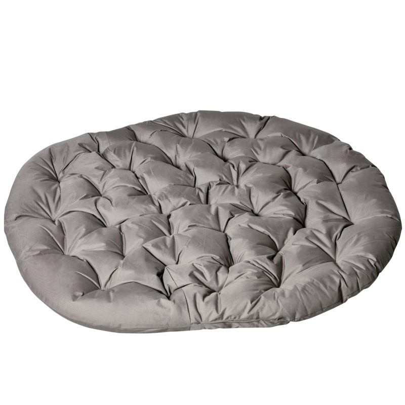 Parveke- ja puutarhatuoli papasanssa ovaali teräsrunko tyynyillä 118 x 75 x 139 cm hiekanruskea