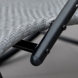 Keinuva lepotuoli ulkokäyttöön, metallirunko ja verkkokangas, 60 x 157 x 84 cm, harmaa, 160 kg