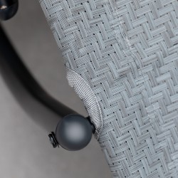 Keinuva lepotuoli ulkokäyttöön, metallirunko ja verkkokangas, 60 x 157 x 84 cm, harmaa, 160 kg