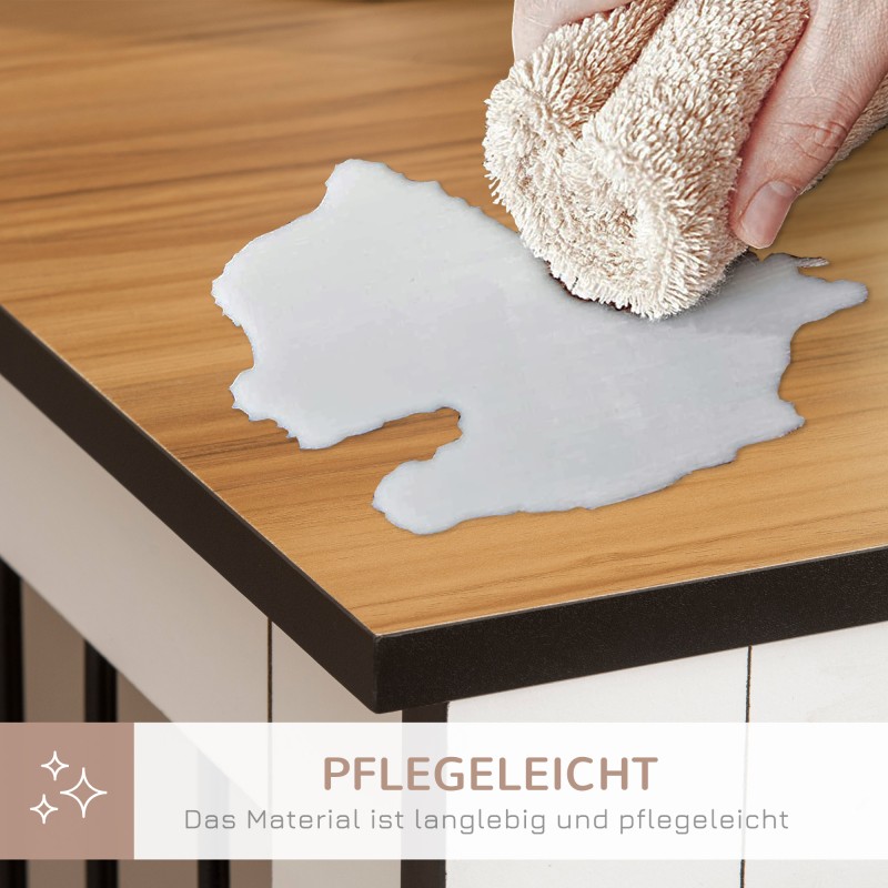 Koirahäkki pienille ja keskikokoisille koirille teräs ja puulevy 106×60×76 cm tummanpähkinä/valkoinen