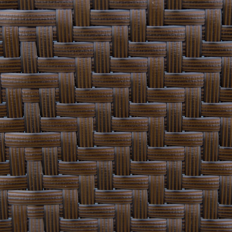 Taitettava polyrottinkinen puutarhatuoli, 7-asentoinen selkänoja, ulkokäyttöön, 58x71x111 cm, ruskea/musta