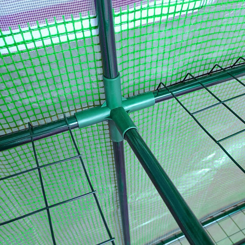 Seinustakasvihuone tomaateille PE ja teräs 200 x 100 x 215 cm vihreä