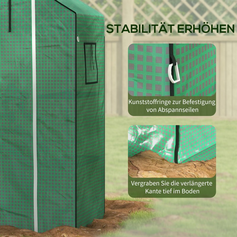 Kasvihuoneen vaihtomuovi UV-suojattu muovipeite 140 x 73 x 190 cm vihreä