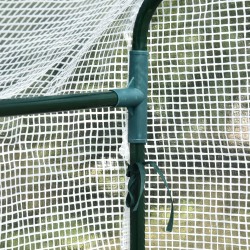 Kasviteltta käveltävä teräsrunko PE-kangas 4 hyllytasoa 120 x 186 x 190 cm valkoinen vihreä