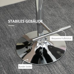 Säädettävät baarituolit keittiöön 2 kpl, kääntyvä samettipäällyste, teräsjalka, harmaa 49x60x102-123 cm