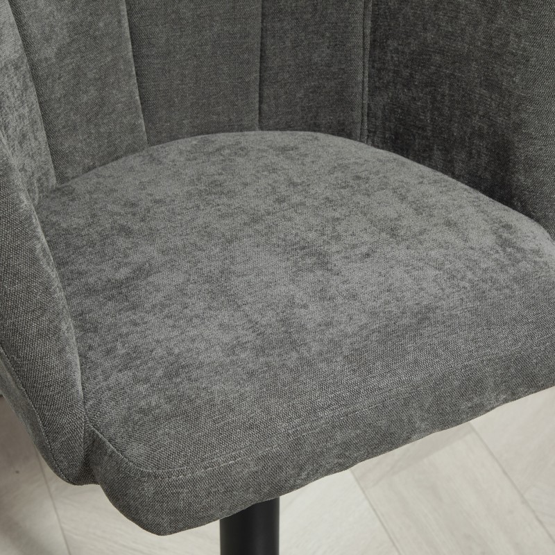 Baarijakkara 2 kpl, säädettävä korkeus 64–85 cm, metallijalusta, tummanharmaa