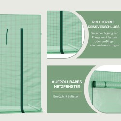 Kasvihuone puutarhaan teräsrunko ja muovipeite 200 x 76 x 168 cm vihreä