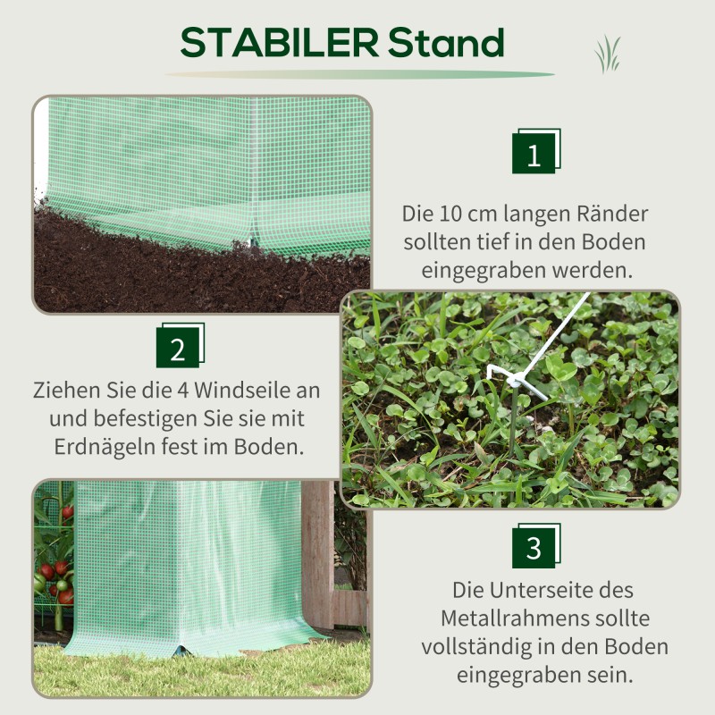 Kasvihuone puutarhaan teräsrunko ja muovipeite 200 x 76 x 168 cm vihreä