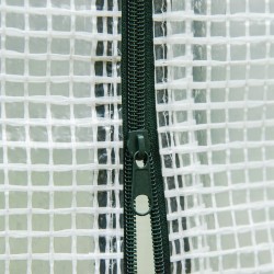 Kasvihuone teräsrungolla ja muovipeitteellä 200 x 76 x 168 cm valkoinen