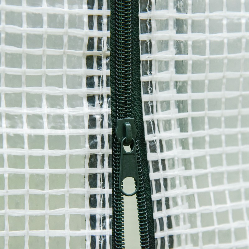 Kasvihuone teräsrungolla ja muovipeitteellä 200 x 76 x 168 cm valkoinen