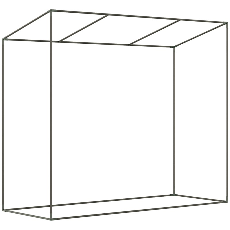 Kasvihuone teräsrungolla ja muovipeitteellä 200 x 76 x 168 cm valkoinen