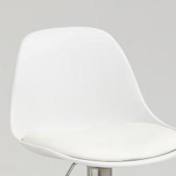 Baarituoli 2 kpl setti, keinonahka, korkeussäädettävä ja kääntyvä, 38x42x82-104 cm, valkoinen