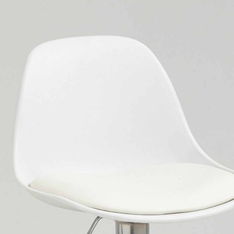 Baarituoli 2 kpl setti, keinonahka, korkeussäädettävä ja kääntyvä, 38x42x82-104 cm, valkoinen