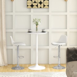 Baarituoli 2 kpl setti, keinonahka, korkeussäädettävä ja kääntyvä, 38x42x82-104 cm, valkoinen
