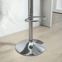 Baarijakkara 2 kpl setti, säädettävä korkeus, tekonahka, teräsrunko, 42 x 41 x 82–104 cm, musta