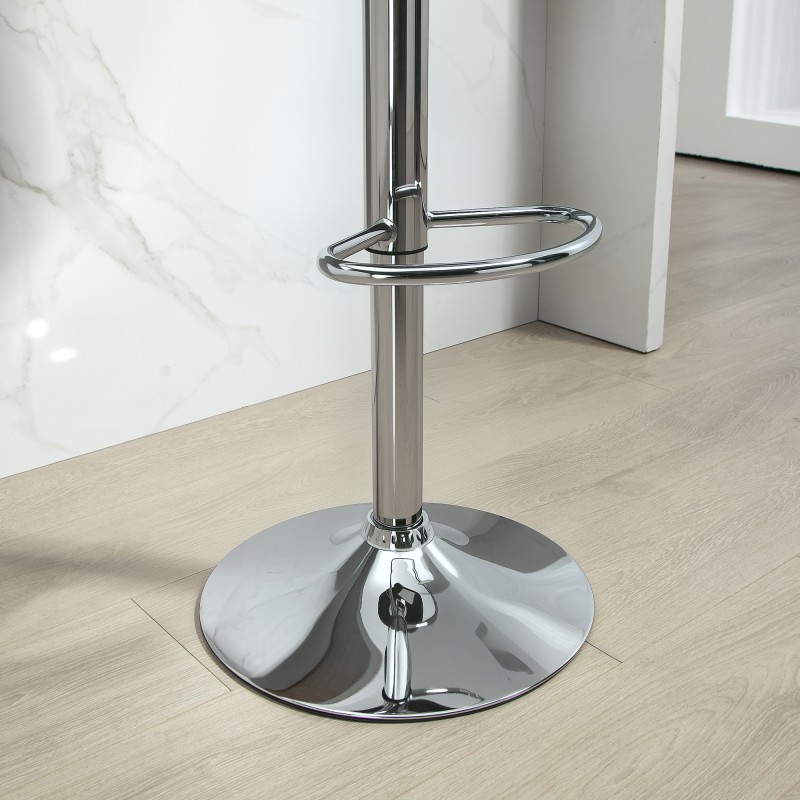 Baarijakkara 2 kpl setti, säädettävä korkeus, tekonahka, teräsrunko, 42 x 41 x 82–104 cm, musta