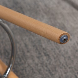 Baarijakkara 2 kpl, skandinaavinen, puurunko ja teräsjalkatuki, 38,5 x 42,5 x 91 cm, valkoinen / luonnonpuu