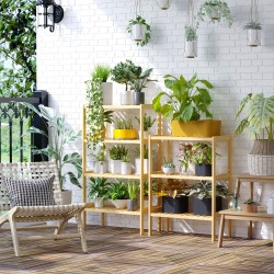 Bambuhylly 3 tasoa 62 x 33 x 80 cm luonnollinen bambu