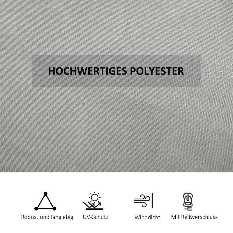 Paviljongin sivuverhosarja ulkokäyttöön 3x3 m, polyesteri, 302x205 cm, 4 kpl, vaaleanharmaa