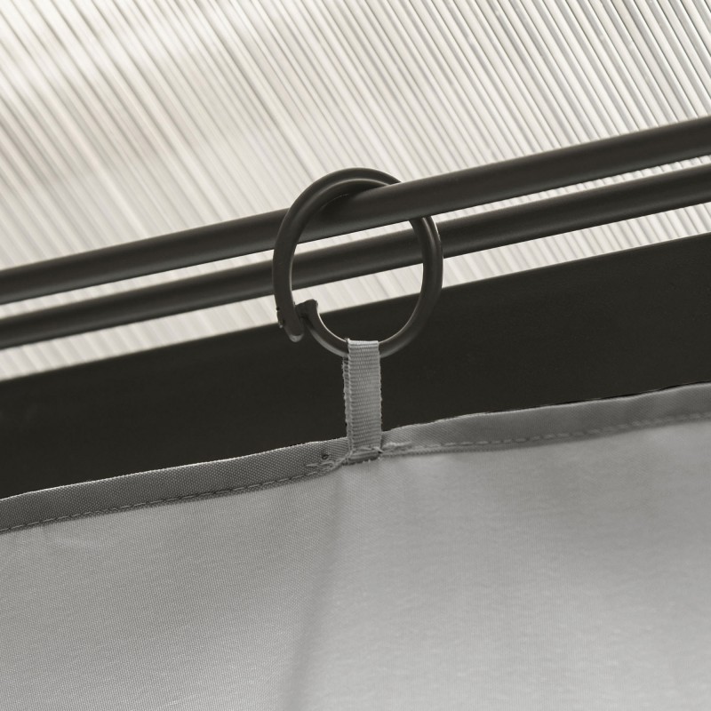 Paviljongin sivuverhosarja ulkokäyttöön 3x3 m, polyesteri, 302x205 cm, 4 kpl, vaaleanharmaa