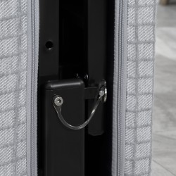 Kokoontaitettava vierassänky teräsrungolla 190 x 76 x 33 cm, säädettävä selkänoja, vaaleanharmaa–musta