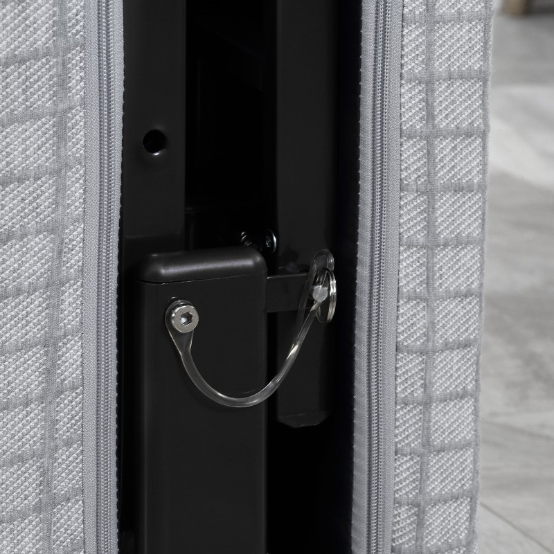 Kokoontaitettava vierassänky teräsrungolla 190 x 76 x 33 cm, säädettävä selkänoja, vaaleanharmaa–musta