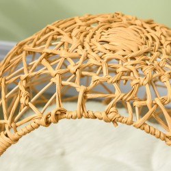 Rottinkinen kissanpeti korotettu kissanluola tyynyllä Ø45 x 57 cm ruskea