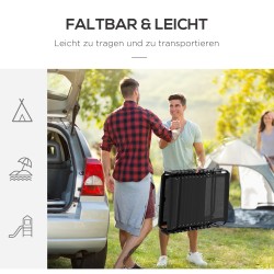 Taitettava aurinkotuoli ulkokäyttöön, teräsrunko ja verkkomateriaali, 185 x 58 cm, 120 kg, musta