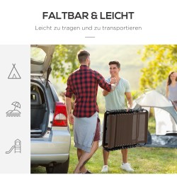 Taittuva lepotuoli ulkokäyttöön, teräsrunko ja verkkokangas, niskatyyny, 120 kg, ruskea