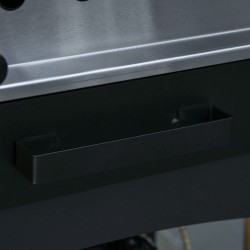 2-in-1 ulkopizza- ja grilliuuni pyörillä, terästä, 3-tasoinen, 63 x 54 x 161 cm, musta/hopea