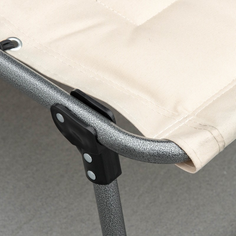 Taitettava aurinkotuoli puutarhaan teräsrunko Oxford-kangas 188 x 57 x 30 cm beige