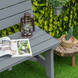 Kahden hengen puinen puutarhapenkki selkänojalla 116 x 56 x 80 cm harmaa