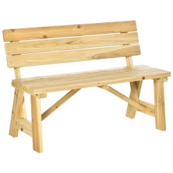 Kahden hengen puinen puutarhapenkki ulkokäyttöön 116 x 56 x 80 cm kantavuus 220 kg natur
