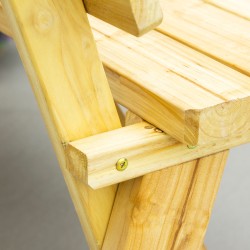 Kahden hengen puinen puutarhapenkki ulkokäyttöön 116 x 56 x 80 cm, kantavuus 220 kg, natur